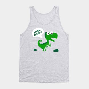 Funny cartoon dinosaur drawing as vector, Tank Top